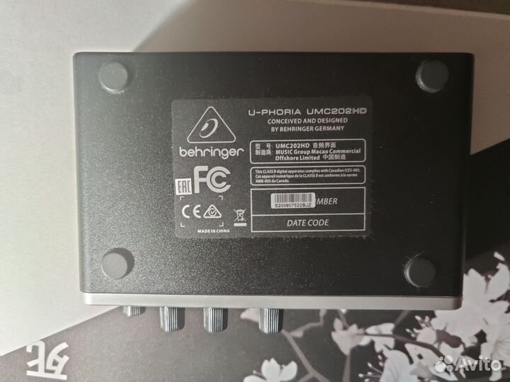 Behringer u phoria umc202hd