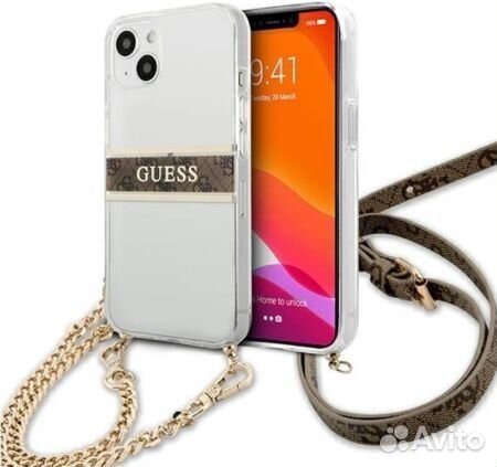 Силиконовый чехол с ремешком Guess / iPhone 13