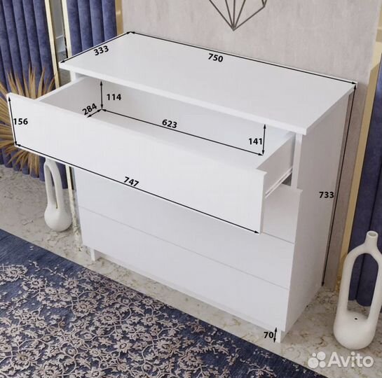 Комод белый бу