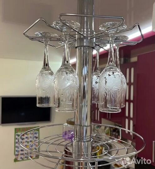 Навесная полка для бокалов для барной трубы