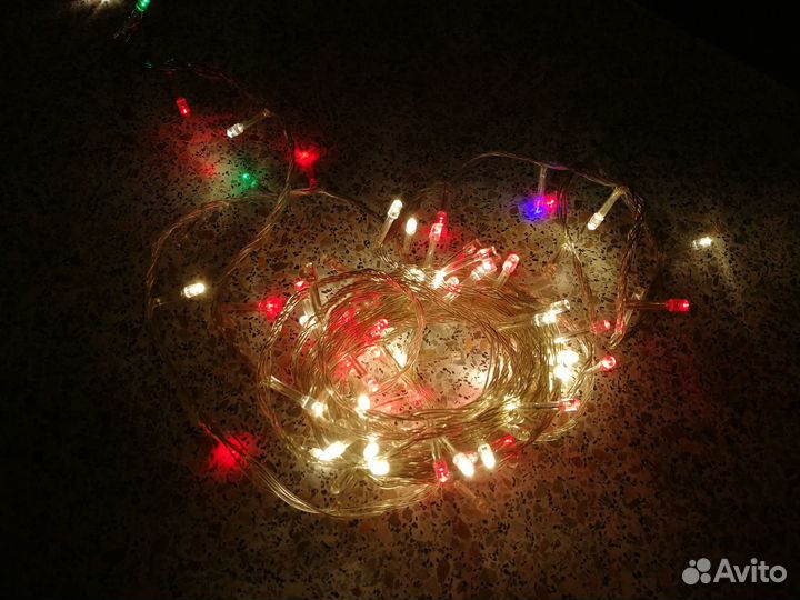 Елочная гирлянда на светодиодах цветная