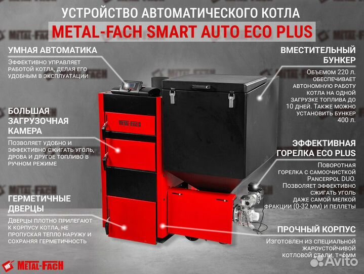 Угольный автоматический котел 30 кВт