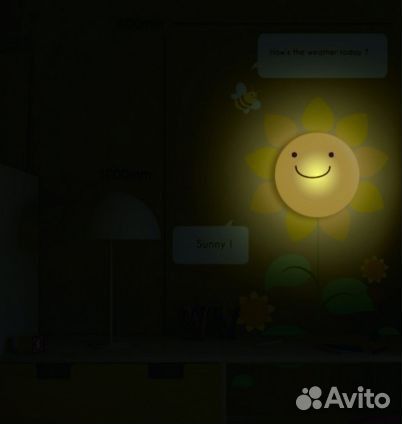 Светильник ночник настенный подсолнух наклейка