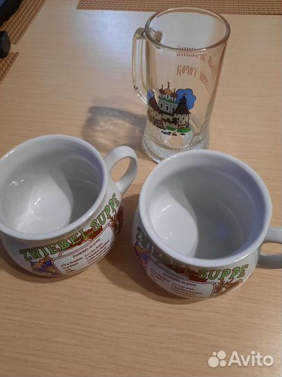 Кружки-бульоницы и пивная кружка