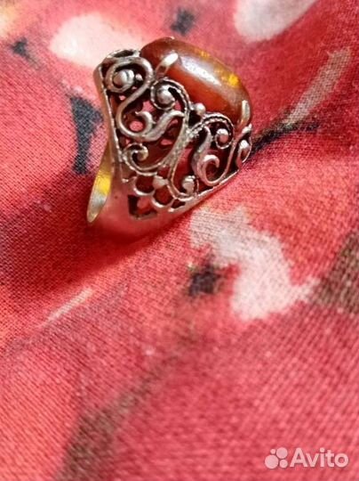 Кольцо с янтарем СССР