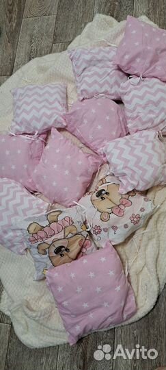 Бортики в кроватку подушки