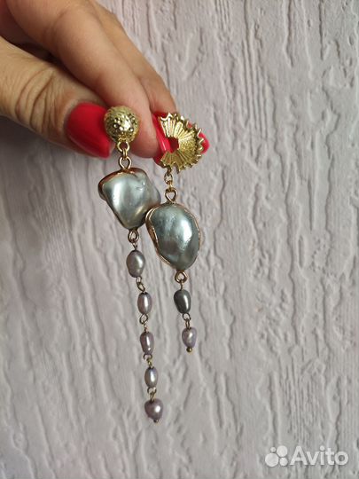 Серьги из барочного жемчуга