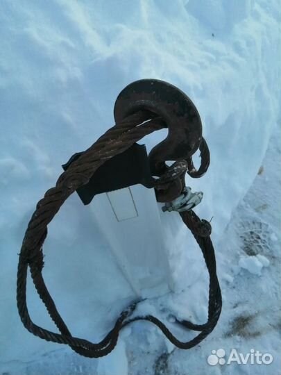 Трос стальной, бу; длинна 3,5; диаметр 20 мм