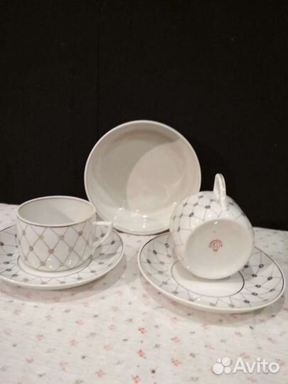 Чайный сервиз Песочное 57г и посуда винтаж