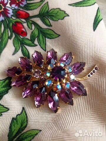 Брошь винтаж Чехословакия гроздь сирень