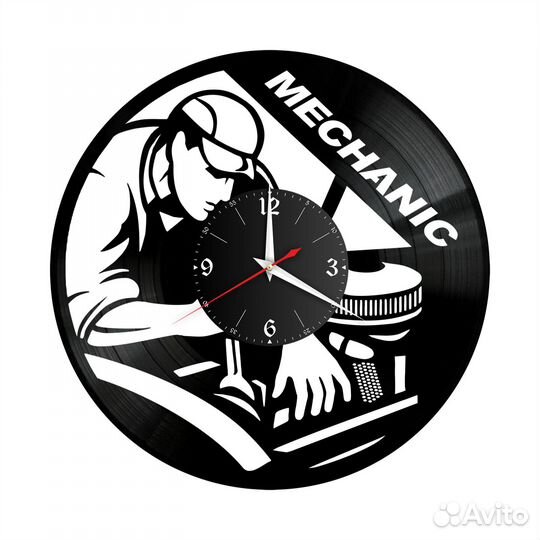 Часы настенные Автосервис из винила, №4
