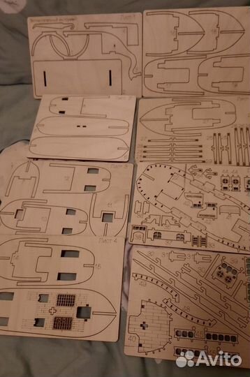 Сборная модель корабля из дерева 87 деталей