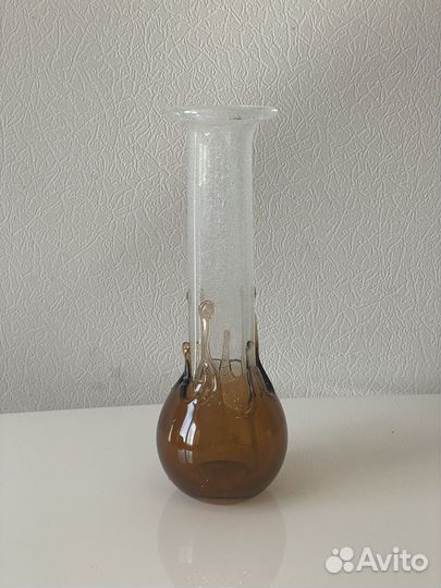 Ваза хрустальная чехословакия гутное стекло