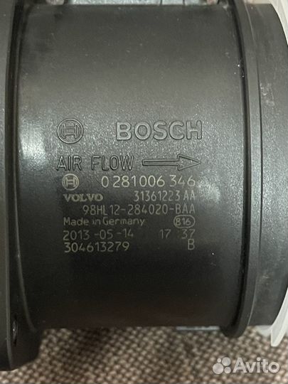 Датчик массового расхода воздуха bosch 0281006346