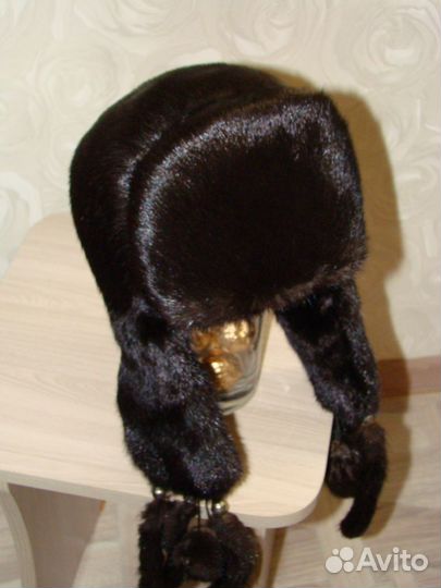 Шапка-ушанка норковая