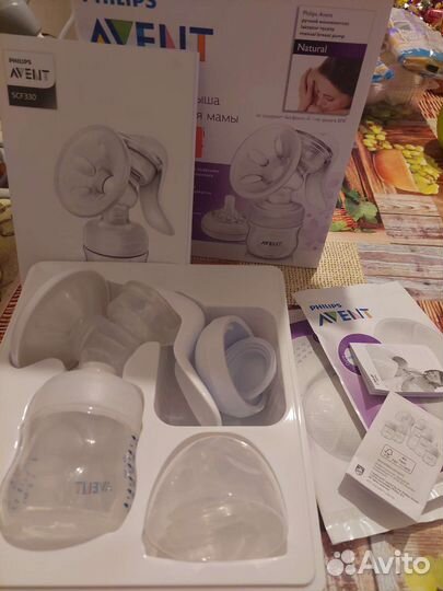 Молокоотсос avent ручной в подарок щетка