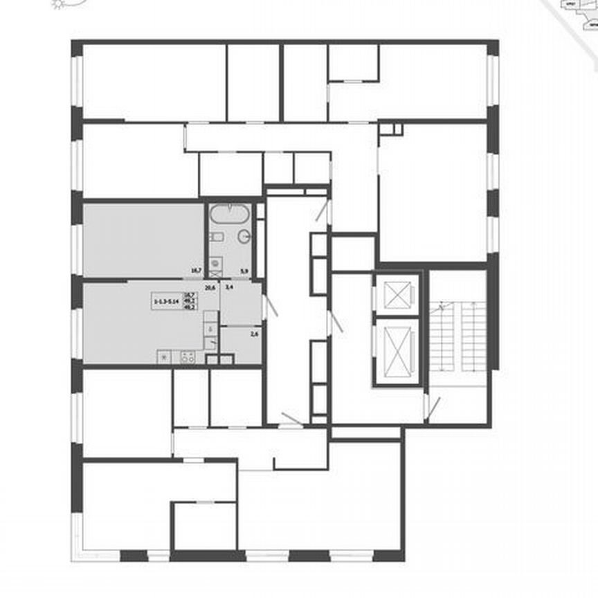 1-к. квартира, 49,2 м², 7/9 эт.