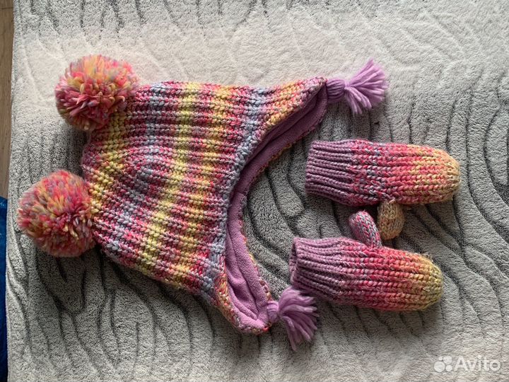 Комлект шапка+варежки