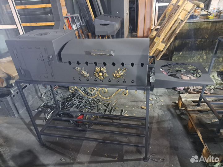 Мангал с печью разборный 3мм 