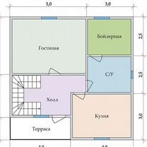 Каркасный дом 8х8, 2 этажа, 128 м2, Яблоновский
