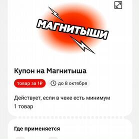 Купоны на магнитыши