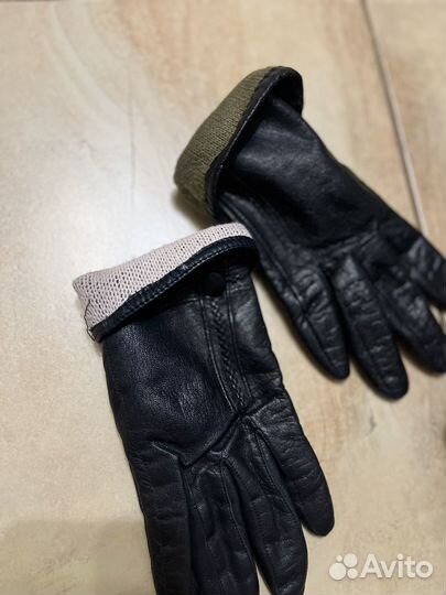 Перчатки кожаные и хлопковые