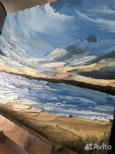 Картина морской пейзаж мастихином