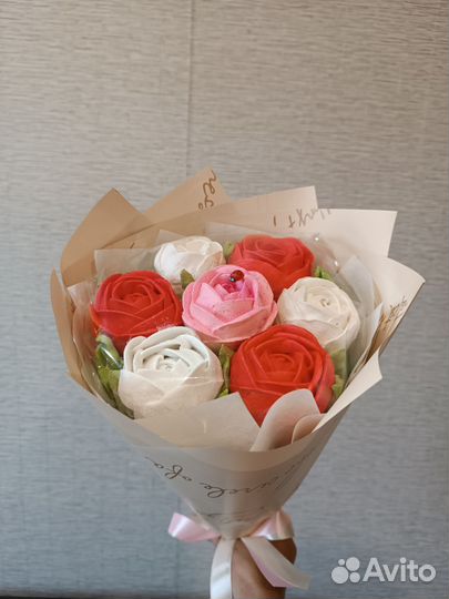 Букеты из зефирных цветов