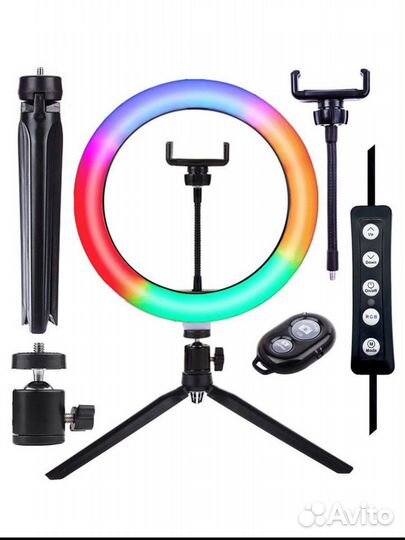 Кольцо для селфи кольцевая цветная лампа RGB Led л