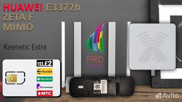 Роутер keenetic Extra huawei E3372h zeta mimo