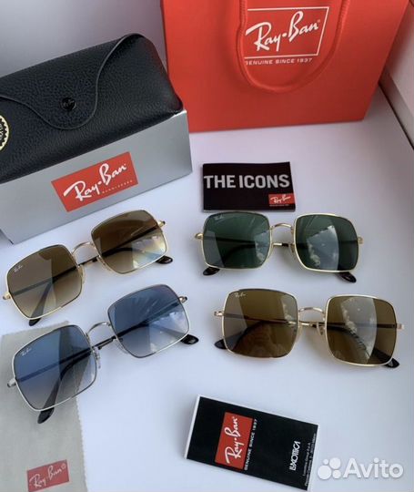 Очки ray ban square коричневые