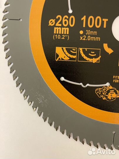 Диск пильный подереву dewalt 260x30x100зуб extreme