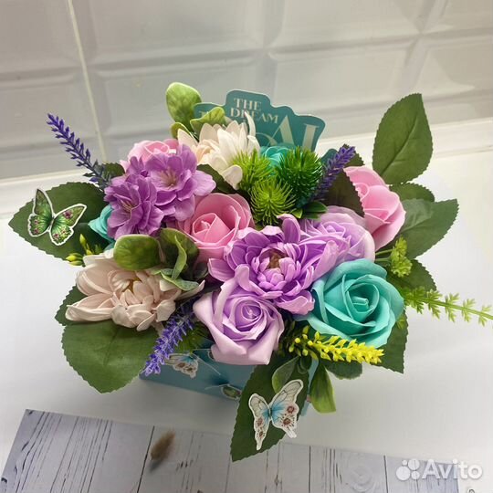 Букет из мыльных роз