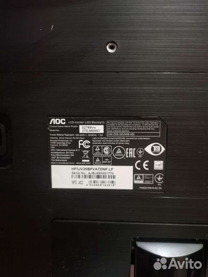 Монитор aoc 27