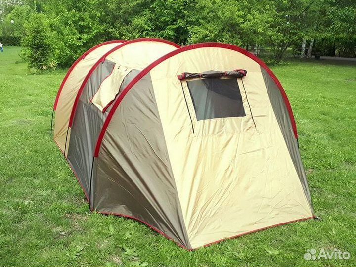 Палатка 4хместная двухслойная с тамбуром и отсеком