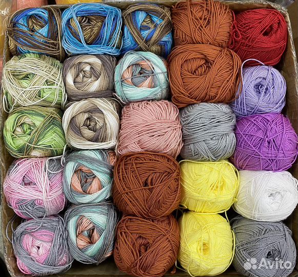 Пряжа новая, разная, хлопок и не только