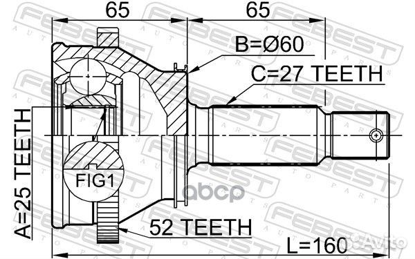 ШРУС hyundai santa FE 00- наруж.задн. 1210sfrra