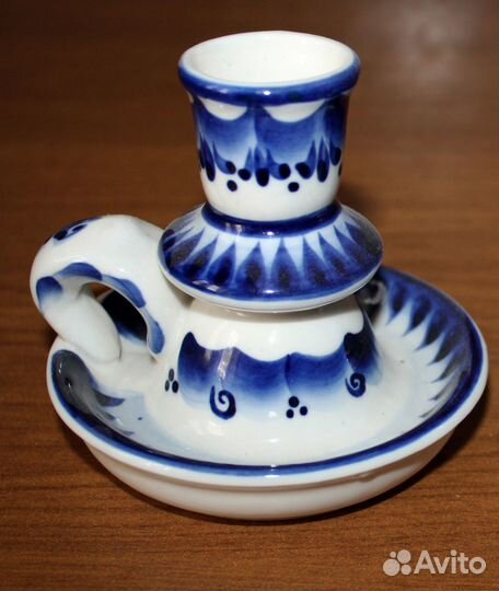 Подсвечник Гжель (фарфор). Авторская работа