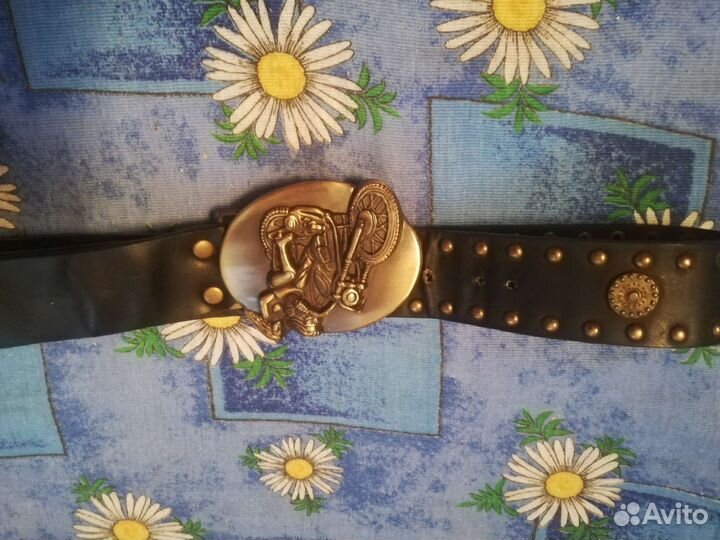 Мужской кожаный ремень ручной работы