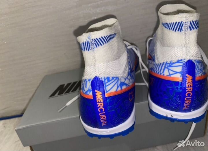 Сороконожки nike superfly 9 academy TF голубые