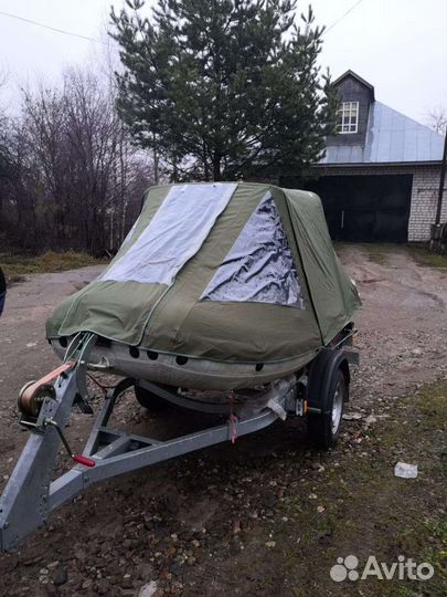 Прицеп для для лодки, Лодка, мотор, тент