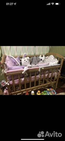 Кроватка детская деревянная