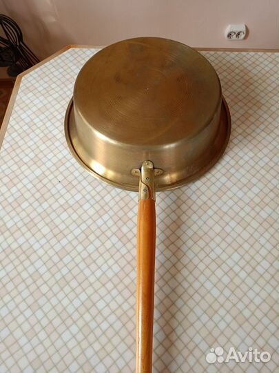 Латунный таз для варки варенья с ручкой