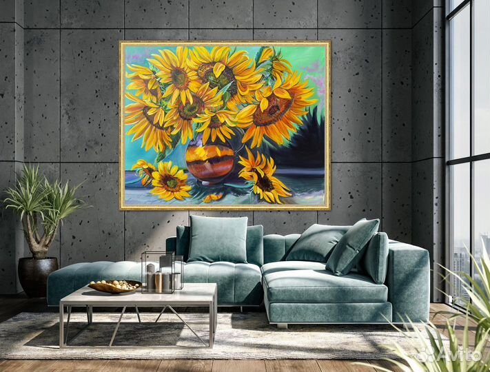 Картина маслом «Подсолнухи»50/60