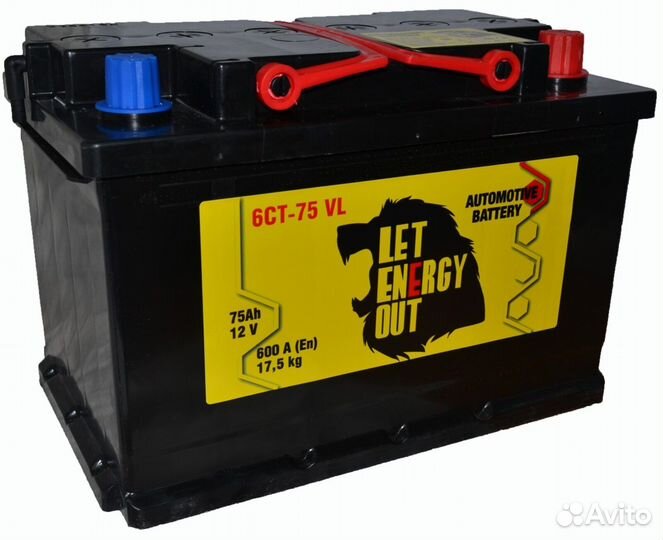 Акб 75 Let Energy Out обратная полярность