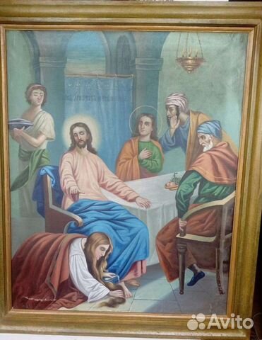 Икона картина маслом на холсте