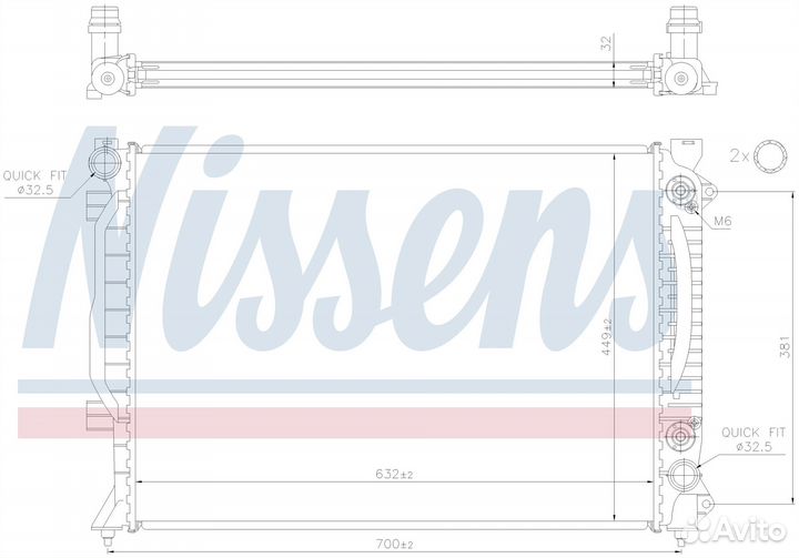 Радиатор охлаждения двс audi A6 C5 (1997) A6 2.5 T