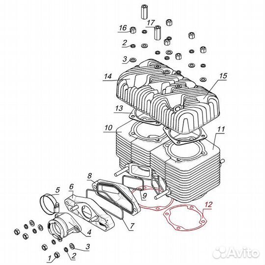 Прокладка под цилиндр рмз 640 RM-012620