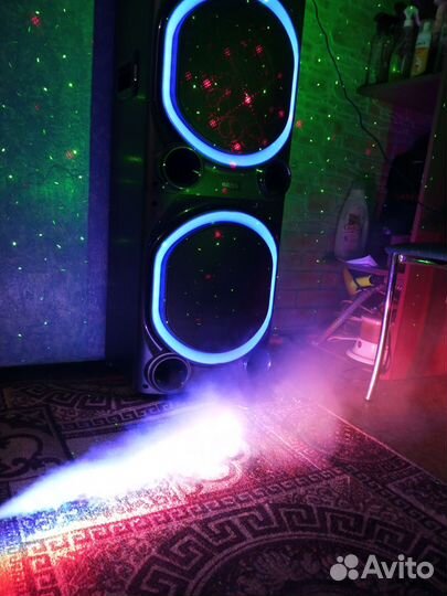 Колонка для вечеринок,дым машина,2лазера