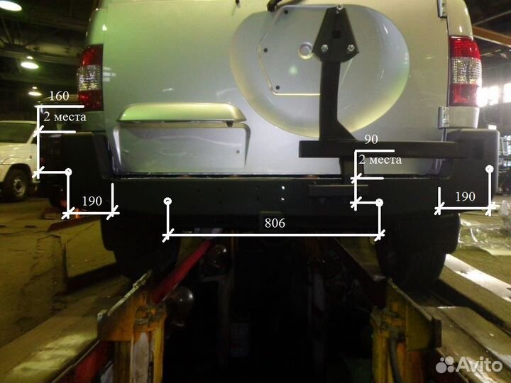 Бампер риф силовой задний УАЗ Патриот Пикап 2005+